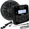 Boss Marine MGR450B Stereo nautico quadrato con Cavo Usb/Aux MUSB35 antenna MRANT12 e casse MR6B