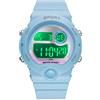 findtime Orologio da bambino ragazzo digitale digitale sport orologio multifunzione impermeabile cronografo esterno orologio con luce LED allarme per regalo, blu, Cinghia