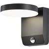 V-TAC VT-11020 lampada led da parete con sensore movimento faro 17W 150lm/w illuminazione pareti colore nero 4000k design moderno IP65 sku 2957