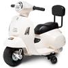 Babycar Mini vespa elettrica per bambini con Schienale 6V BABYCAR - Mini Vespa per bambini con acceleratore a pedale con luci e suoni integrati (Bianca)