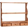 Biscottini Piattaia mensola da muro legno 79,5x18x68,5 cm | Mensola cucina da muro finitura naturale | Scaffale a muro Made in Italy
