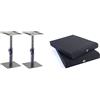Stagg Table Top Monitor Speaker Stands (Pair) & Adam Hall Stands Pad Eco Serie spadeco2 - Absorber per monitor da studio, Grigio antracite, 26.5 x 33 x 4 cm, Set di 2