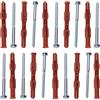 AERZETIX - C65001 - Set di 10 tasselli 10x100mm per mattoni forati/cemento cellulare + 10 viti Ø7x100mm a testa esagonale - in nylon/metallo - fissaggio materiali cavi lavoro costruzione perforazione