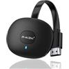 AT-Mizhi Adattatore per display HDMI wireless, 4K HDMI, adattatore Wifi, supporto per Miracast, DLNA, Airplay, per Android/i-OS/Windows/Mac OS/HDTV/Monitor/Proiettore