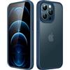 JETech Cover Opaca per iPhone 12 Pro Max 6,7 Pollici, Protezione Anticaduta Antiurto di Grado Militare, Custodia Posteriore Glassata Traslucida, Anti-Impronte (Blu Tempesta)