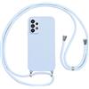 Vauki Cover per Cordino con Collana per Samsung Galaxy A13 4G 6.6, Custodia Silicone Morbido con Corda, Case Tracolla Antiurto con Necklace Regolabile per Samsung A13 4G, Viola