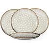 Henten Home Piatto Piano, 4 pezzi Grandi Piatti Cavi in ceramica - 28cm, Servizio da Tavola in gres - Smalto Reattivo Beige