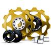 IMPALAPRO Bike - Set 2 Puleggia Deragliatore Posteriore 11T - Pulegge Alluminio CNC Cuscinetti Ceramici - Puleggia Cambio - Pulegge Deragliatore Posteriore - Rotelle del Cambio (Blu)