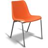 GALIZIA prjme GALIZIA PRIME Sedia per Sala Attesa conferenze, sedia con scocca in plastica resistente colorata, telaio in acciaio cromato (ARANCIO, 1)