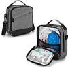 CURMIO Borsa termica per insulina da viaggio, borsa per alimenti per il diabete con tracolla per penna per insulina, glucometro e forniture per diabetici, Grigia (solo borsa)
