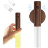 JinsenTGG Applique in Legno, luce Notturna per Interni con Sensore di Movimento, Applique da Parete a Batteria Wireless Ricaricabile Magnetica con Interruttore per Camera da Letto, Corridoio, Scala (Noce-1pz)