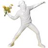 PIGPIGFLY Scultura Figura Banksy,Decorazioni per Ufficio,Figura Decorative, Statuette Decorative Casa, Soggiorno Decorativo Moderno da Appoggiare, Scultura Astratta in Poliresina, Idea Regalo(Bianco)