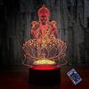 YTDZLTD Illusione Ottica 3D Buddha Statue Luce Notturna 16 Colori Mutevoli Telecomando USB Potere Toccare Cambiare Arredamento Lampada LED Lampada da Tavolo Bambini Brithday Natale Regalo