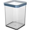 Rotho Loft Square - Barattolo da 1 l con coperchio e guarnizione, plastica (SAN), senza BPA, blu/trasparente, 1 l (10 x 10 x 14,2 cm)