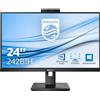 Philips Monitor PC 23.8 LED Full HD Luminosità 250 cd/m² Risposta 4 ms HDMI VGA DVI DisplayPorts - 242B1H/00 B Line