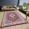 Hanse Home Mochi - Tappeto orientale classico a trama fitta con ornamenti vintage, morbido pelo corto, per camera da letto, sala da pranzo, soggiorno, corridoio, rosso, 140 x 200 cm