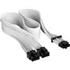 Corsair Premium PCIe 5.0 / Gen 5 12VHPWR da 600 W Cavo per Alimentatore - Compatibile con Alimentatori Type-4 Tramite Doppio PCIe a 8 pin - Guaina Intrecciata in Paracord - Bianco