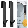 Cimown Set Di 2 Ganci Da Doccia In Acciaio,Ganci Per Vetro Doccia Per Accappatoio,Porta Asciugamani Bagno, Con Imbottitura Di Protezione (Nero)