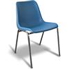 GALIZIA prjme GALIZIA PRIME Sedia per Sala Attesa conferenze, sedia con scocca in plastica resistente colorata, telaio in acciaio cromato (BLU AVION, 1)