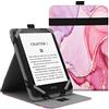 VOVIPO Custodia universale per 6 , 6.8 Kindle Paperwhite eReaders, Folio Stand Cover con cinturino compatibile con Kindle/Kobo/Tolino/Pocketbook/Sony 6-6.8pollici ebook readers-Marble Pink