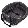BOUTIQUE ZOO Esclusivo Seggiolino per Cani e Gatti | Auto, Sedile Posteriore, Passeggero | Lettino, Borsa | Colore: Nero / Grigio Scuro - Poliestere | Grande: L: 56 cm x 48 cm