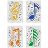 FINGERINSPIRE Set di 4 stencil per note musicali, 29,7 x 21 cm, 4 stili, riutilizzabili, per arte fai da te, musica, note musicali, melodie, stencil per pittura su legno, pavimento, mobili