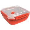 Rotho Memory Microwave Vaporetto con Inserto Filtro per Microonde, Plastica (PP) senza BPA, Rosso/Trasparente, 1.7 L, 19.5 x 19.5 x 9.1 cm