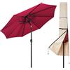 Mondeer Ombrellone da 3 m con copertura, ombrellone da giardino, baldacchino esterno, parasole inclinabile con manovella, protezione UV, adatto per esterni, giardino, patio, spiaggia, rosso