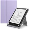 MoKo Custodia Cover Universale Compatibile con E-Lettore Kindle/Kobo/Voyaga/Lenovo/Sony/Tolino da 6, 6,8 e 7, in Pelle PU con Chiusura di Elastico, Doppio Supporto e Manico, Taro Viola