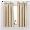 PONY DANCE Tenda Termica Isolante Freddo Corte per Finestre Cucina Tende Oscuranti per Interni con Fettuccia Curtains Cameretta Bimba e Soggiorno 2 Pezzi 140x160 CM, Beige