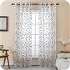 GIRASOLE HOME® Coppia Tende Filtranti in Simil Lino Fantasia Rampicanti Tenda per Interni 2 Pannelli con Occhielli (Nero, 140x235cm)