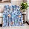 HSGLGNA Coperta per bambini con dinosauri al buio, morbida microfibra, fantastica idea regalo per gli amanti del dinosauro (Blu, 150 x 200 cm)