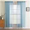 MIULEE Tende per Finestre Trasparenti con Occhielli Tende Voile per Camera da Letto Tende per Letto Matrimoniale Moderne 2 Pannelli Eleganti per Salotto Cameratta 140X280 CM Blu Grigio