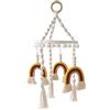 LICHENGTAI Culla Mobile Neonato Giostrina Culla Neonato Legno Giostrina per Culla Neonato con Palline Arcobaleno Baby Campanelli Eolici Arcobaleno Culla Mobile Boho Baby Mobile per Culla Nursery Décor