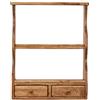 Biscottini Piattaia mensola da muro legno 68,5x20x53,5 cm | Mensola cucina da muro finitura naturale | Scaffale a muro Made in Italy