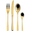 Sambonet - Taste Set di Posate da Tavola per 12 persone, 48 pezzi in Acciaio Inox finitura PVD, Lavabili in lavastoviglie, Gold