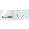 Geberit 115788112 Placca di Comando, Cromo/Bianco & Sigma20 - Geberit Placca di Comando, per Risciacquo a Due Quantità, Bianco/Cromo Lucido, 24.6 x 16.4 x 1.5 cm