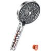 YEAUPE PRO Soffione doccia anticalcare, YEAUPE PRO soffione doccia con 6 tipi di getto, ad alta pressione risparmio idrico, grande (130 mm di diametro), cromato