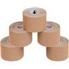 ALPIDEX 5 Rotoli Nastro Kinesiologico 5 m x 5,0 cm Tanti Colori E-Book Esempi Applicazione Tape Kinesiologico Muscolare Cerotto, Colore:colore della pelle