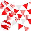 G2PLUS Gagliardetto di Tela,Bandierine Tessuto Striscia,12M Stamina Triangolo Bandiera Ghirlandacon 42 Triangolo per il Compleanno all'aperto, Matrimonio,Decorazione del partito