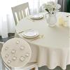 Yeahshion Tovaglia Rotonda Antimacchia Beige Φ180cm, Tovaglia Impermeabile Effetto Lino Poliestere per Protezione Tavolo, Sala da Pranzo, Ristorante (Beige, Φ180cm)