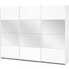 Rauch Quito Armadio con ante scorrevoli, in legno, bianco con specchio, 62 x 271 x 210 cm
