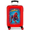Marvel Spiderman Black Trolley cabina Rosso 37x55x20 cms Rigida ABS Chiusura a combinazione numerica 34L 2,6Kgs 4 doppie ruote Bagaglio a mano