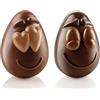 silikomart | Stampo per Cioccolato Termoformato Riutilizzabile SMILING EGGS, Confezione da 1 Stampo per Uovo di Cioccolato, Forma Faccina Smile, 77 x 108 h 82 mm, Made in Italy