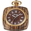Tiong Orologio da tasca in legno con catena da 37 cm Orologi fatti a mano con quadrante digitale romano orologio da tasca in legno al quarzo per uomo, Regno Unito-Pws-legno102…
