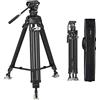 SMALLRIG FreeBlazer Treppiede in Fibra di Carbonio, Heavy-Duty Treppiede Video da per DJI RS 2/RS3/RS 3 Pro e per Manfrotto, 197 cm/78, Piastra a Sgancio Rapido, Carico Fino a 10 kg/22 Lbs - 3989