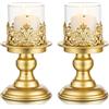 Sziqiqi Vintage Candelabri Portacandele Oro - Candelabro Portacandele in Metallo per Salotto Tavolo Matrimonio Battesimo Festa Compleanno Nozze Natale Comunione Pasqua Avvento Capodanno