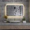 MIQU LED Specchio da bagno 80x60cm/600x800mm,con illuminazione,bianco caldo/bianco freddo,dimmerabile,con touch+antiappannamento,rettangolare,IP44,CRI90+/Adatto per bagno,stanza da letto