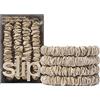 SLIP Set di elastici per capelli Slip in 100% seta di gelso - Scrunchies delicati contro la rottura dei capelli, 4 elastici argento