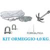 FORNAUTICA KIT ORMEGGIO CIMA CATENA GRILLI ANCORA OMBRELLO 4,0 KG - BARCA GOMMONE NAUTICA